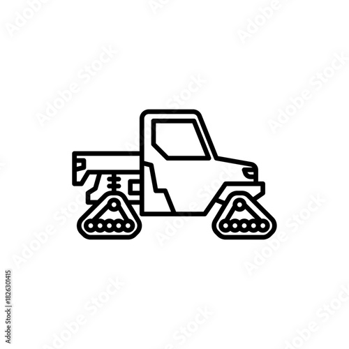 Snow UTV outline icon. Snow vehicle black line illustration.