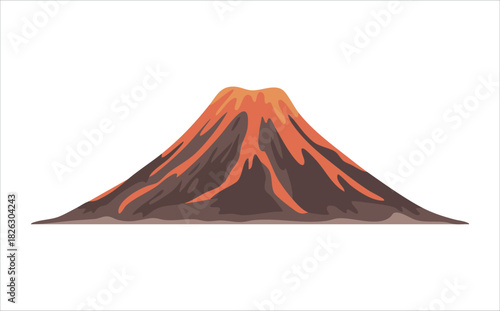 dormant volcano mountain isolated vector illustration on white background
