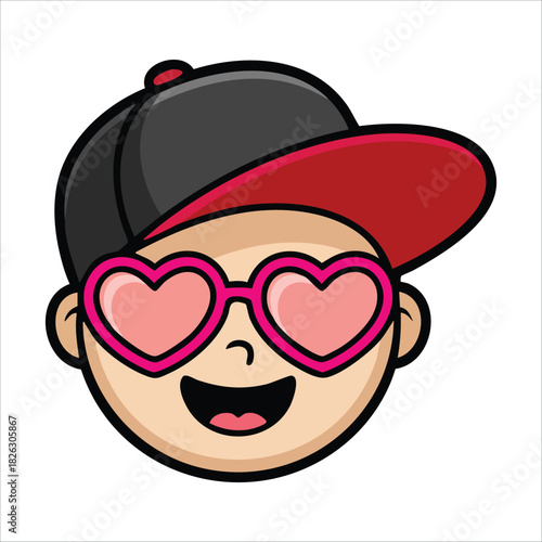 Adolescent young man experiencing deep romantic love emotions isolated vector illustration on white background
