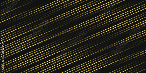 Vector luxury tech background. Stack of black carbon fiber material texture layer with gold stripe. Blured bottom layers. Arrow shape premium industrial wallpaper