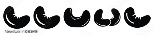 set of  cashew nut icon vector illustration isolated on white background