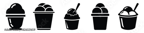 set of  ice cream cup icon vector illustration isolated on white background