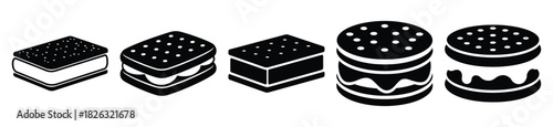 set of  ice cream sandwich icon vector illustration isolated on white background