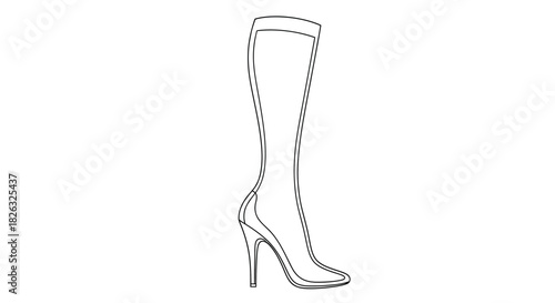 Minimalist line art of a stocking with a curved heel detail
