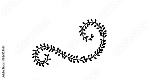 Curved loop fairy lights silhouette with graphic style on white background
