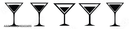 set of  martini glass icon vector illustration isolated on white background