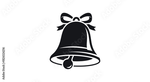 Decorative holiday bell silhouette with smooth curves