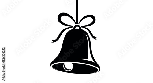 Elegant holiday bell silhouette with smooth curves on a clean white background
