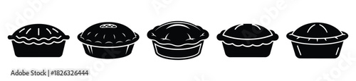 Konstfotografi set of  meat pie icon vector illustration isolated on white background