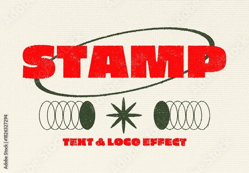 Stamp Text & Logo Effect Mockup