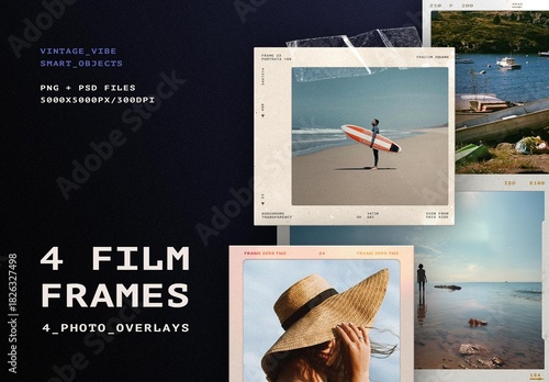 Vintage Camera Film Frames Mockup