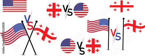 USA vs. Georgia Flags: International Soccer Match, Political Competition, or Event Graphics.