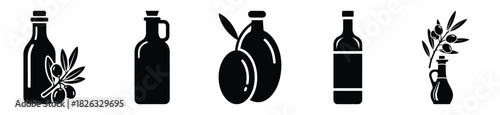 set of  olive oil icon vector illustration isolated on white background