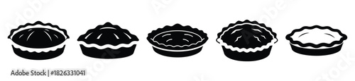 set of  pie crust icon vector illustration isolated on white background