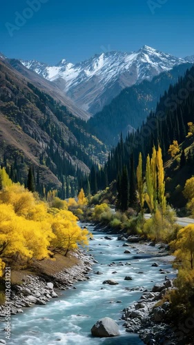 Autumn Scenery of a Mountain Valley Stream [4K]