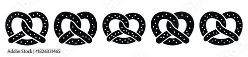 set of  pretzel twist icon vector illustration isolated on white background
