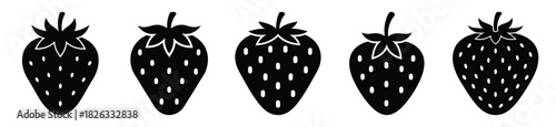set of  strawberry sweet icon vector illustration isolated on white background