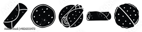 set of  tortilla wrap icon vector illustration isolated on white background