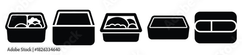 set of  bento box icon vector illustration isolated on white background