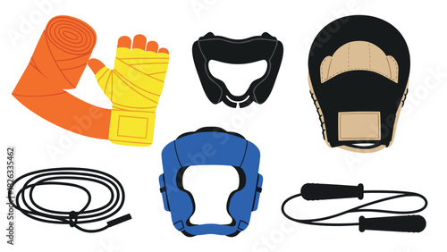 Boxing equipment and gear collection for training and workout design