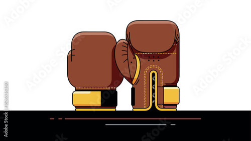 Vintage boxing gloves illustration for sports poster and gym decor