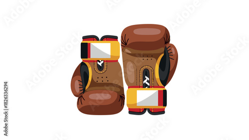 Retro boxing gloves illustration for sports apparel and equipment design