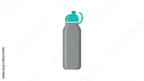 Minimalist gray water bottle illustration for sports and travel design
