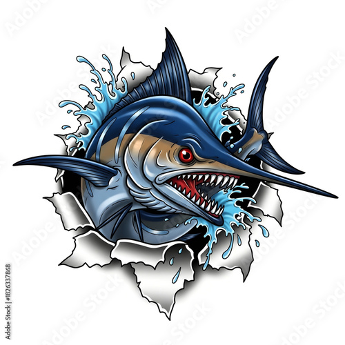  illustration of marlin fish