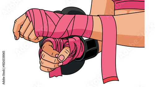 Fitness motivation: hand wraps and dumbbells for strength training design