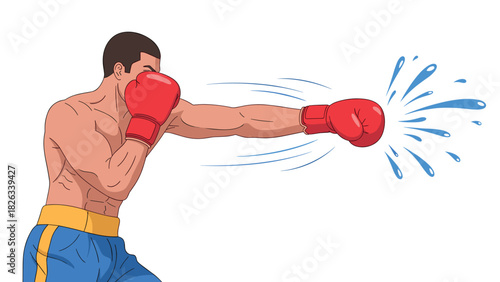 Boxing punch concept illustration for sports design and training visualization