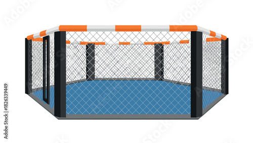 Mma cage arena illustration for sports design and promotional material