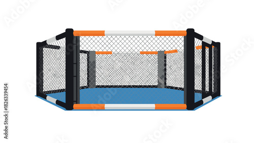 Mixed martial arts octagon cage illustration for sports design
