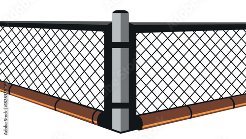 Tennis court net corner design for sports illustrations and graphics