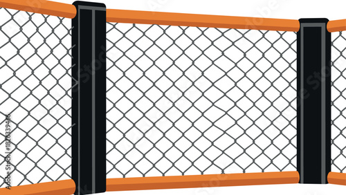 Mma cage mesh design for sports arena and training facility illustrations