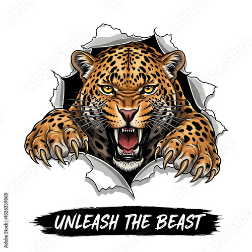 leopard mascot illustration