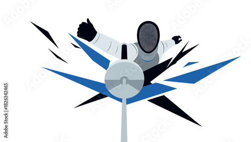 Dynamic fencing action illustration for sports enthusiasts and event posters