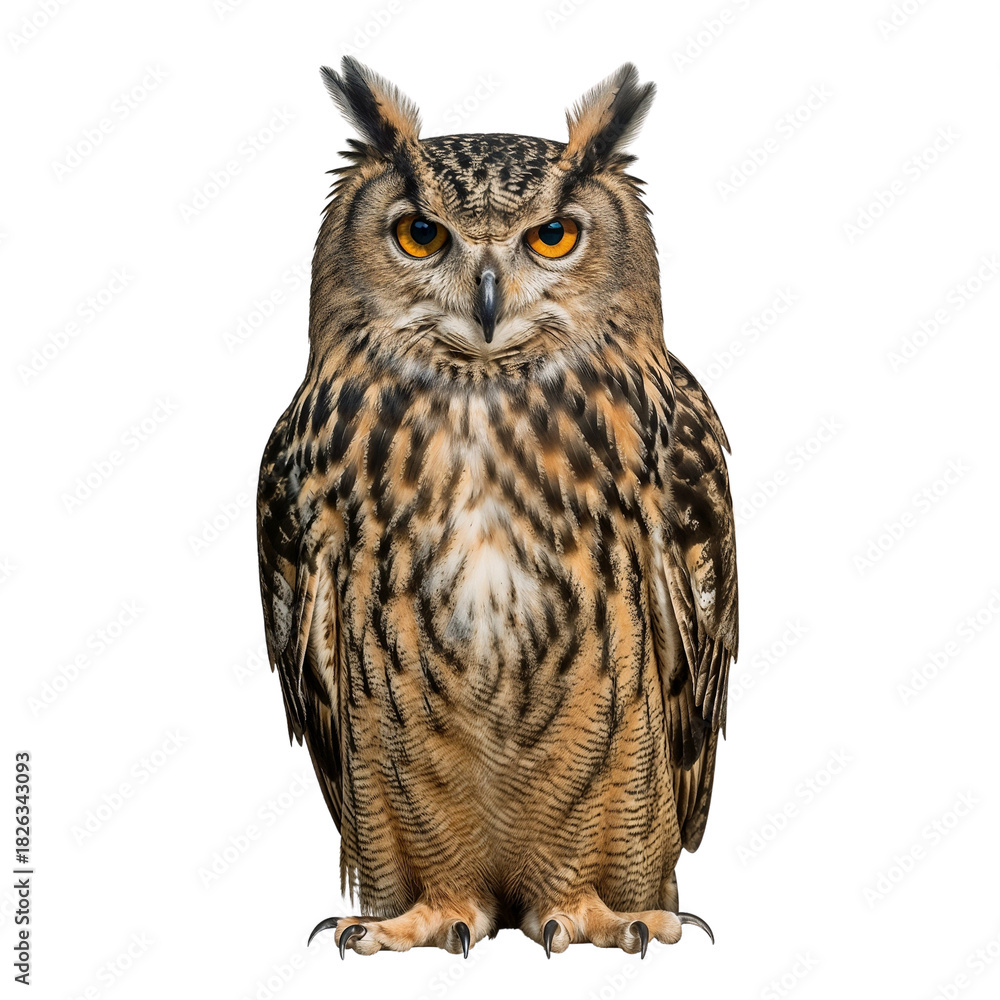 Obraz premium Eagle owl portrait on transparent background