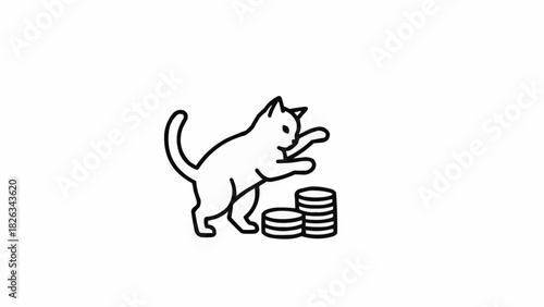 Cat and coin