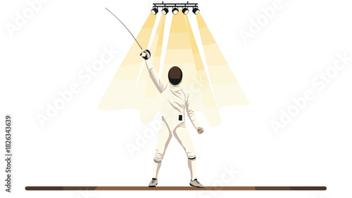 Fencing champion celebrates victory under spotlight for sports design and inspiration