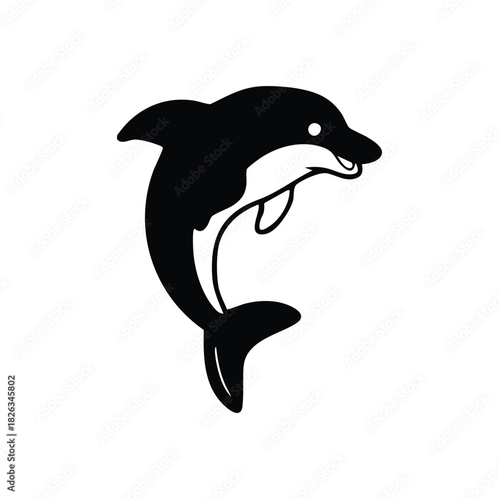 Naklejka premium Dolphin jumping icon