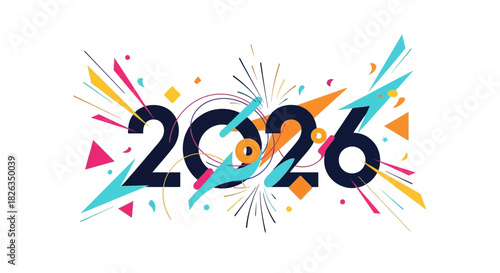 Celebrate 2026 with vibrant, modern graphics! Perfect for new year promotions, digital designs, and festive invitations, bring the joy of a fresh start.