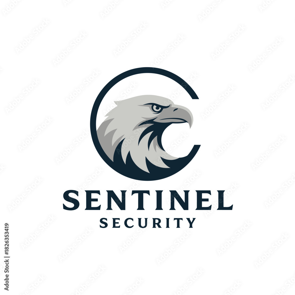 Obraz premium Sentinel Security Eagle Head Logo