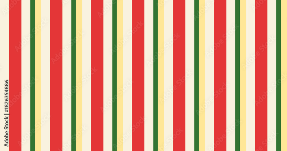 Fototapeta premium Patrón sin costuras de rayas verticales rojo verde y crema