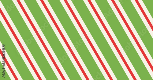 Patrón sin costuras de rayas diagonales rojo y verde navidad