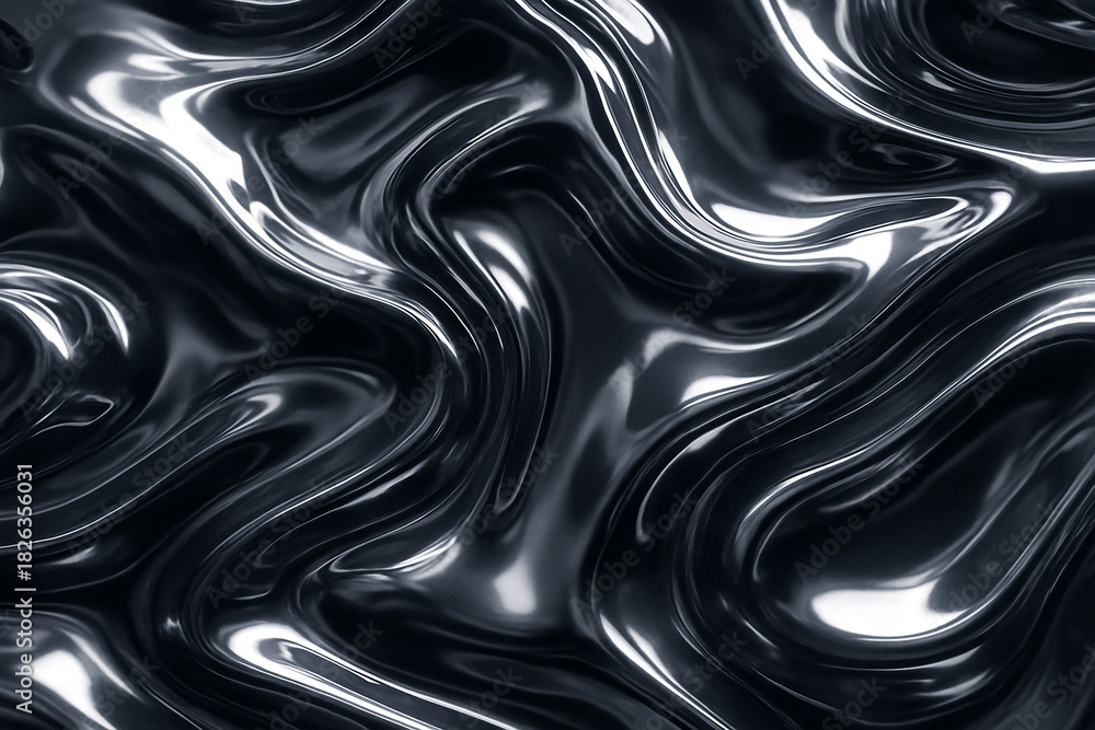 Obraz premium Abstract Liquid Chrome Metal Texture Background