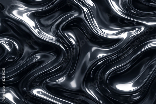 Abstract Liquid Chrome Metal Texture Background