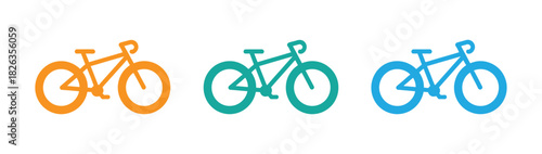 Fitness and Sports. Cycling vector icon illustration. Bike Riding  Sport Icons  Black Silhouette Bicycles  Accessories.
