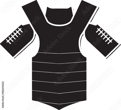 Minimal silhouette style vector samurai armor logo design featuring bold black shapes, traditional warrior elements, clean line art, strong cultural symbolism, modern branding icon perfect for martial