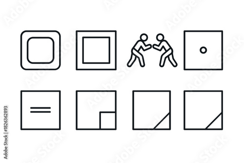 Minimal outline icons: gestures and shapes in linear design