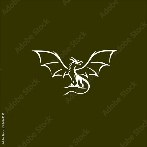 A fierce dragon illustrated as a bold and iconic mascot logo. Perfect for gaming teams, fantasy brands, security companies, and strong visual identity designs with mythical energy.
